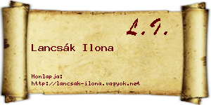 Lancsák Ilona névjegykártya