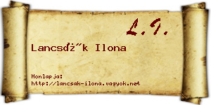Lancsák Ilona névjegykártya
